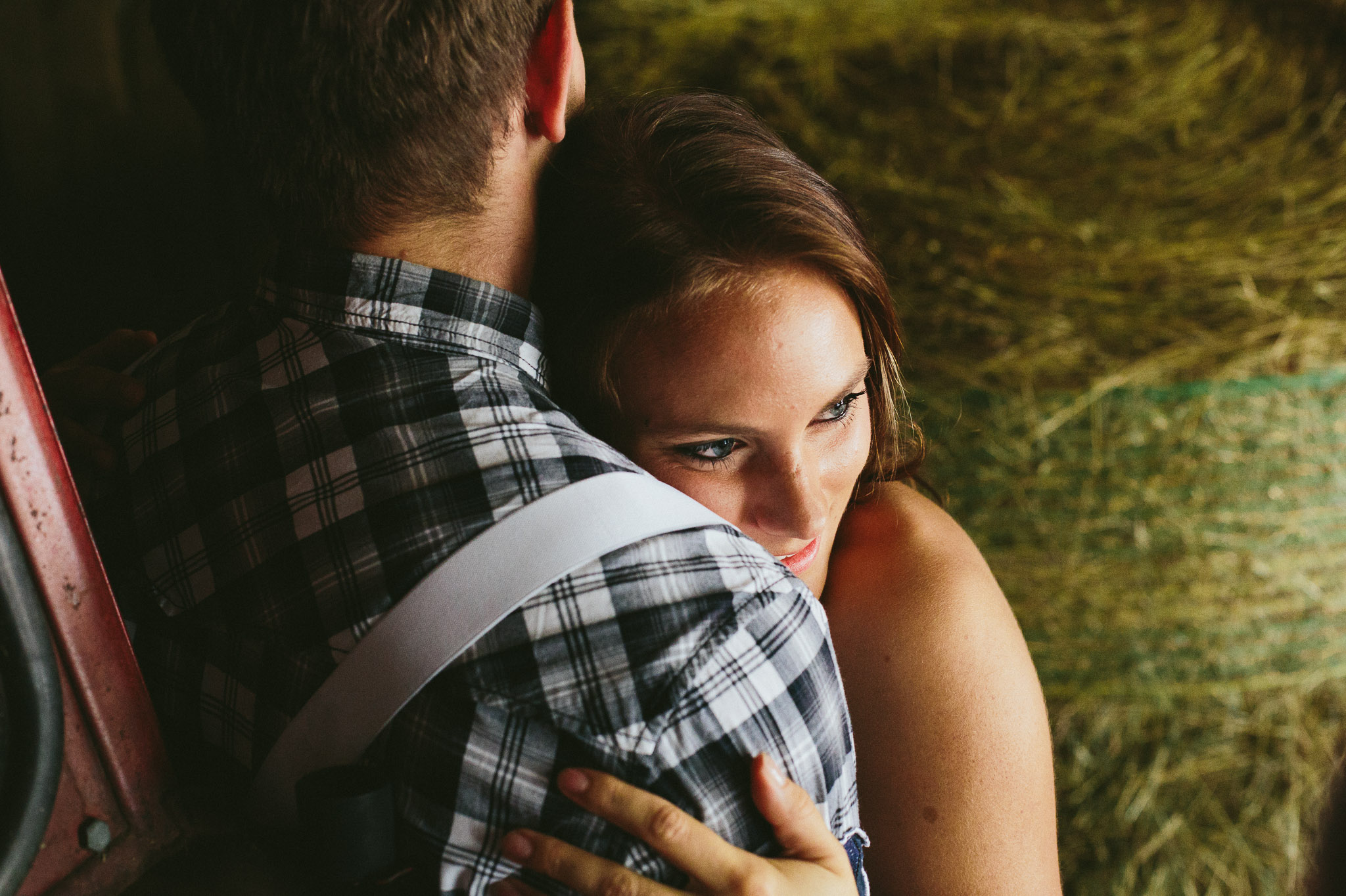hugging in a barn sweden
