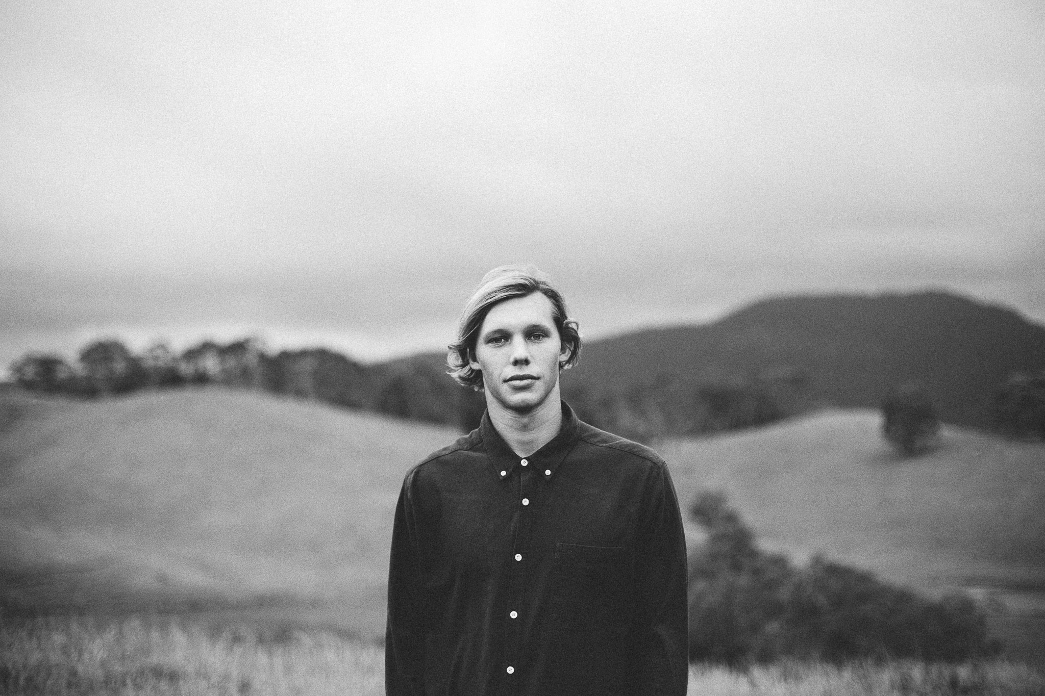 Black and white image man