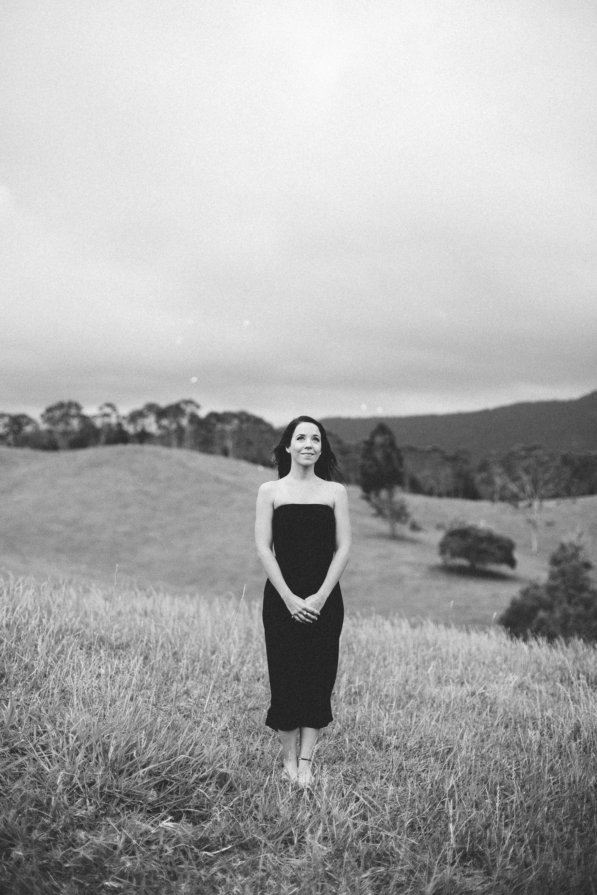 her portrait looking up