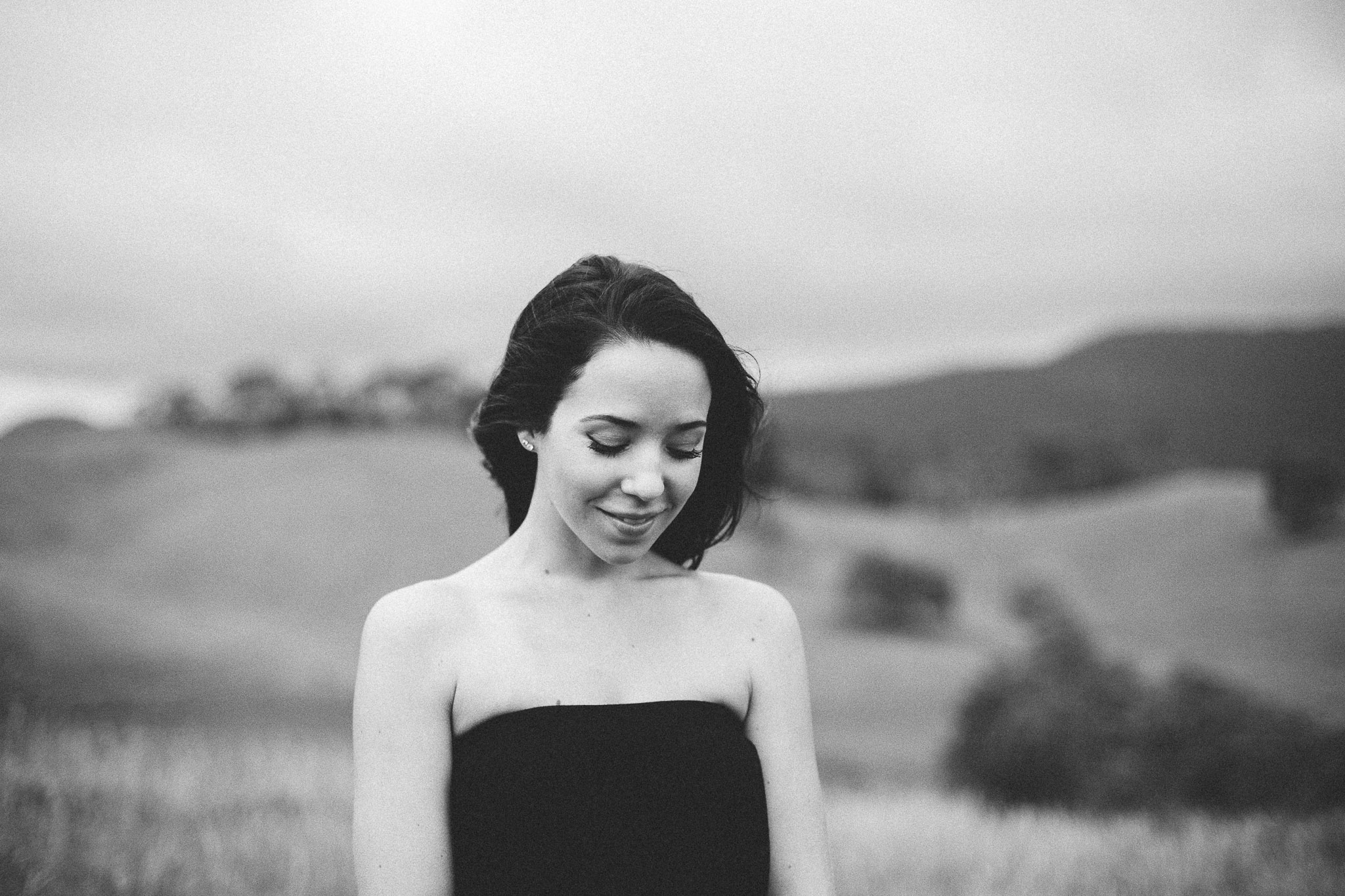 her portrait looking down