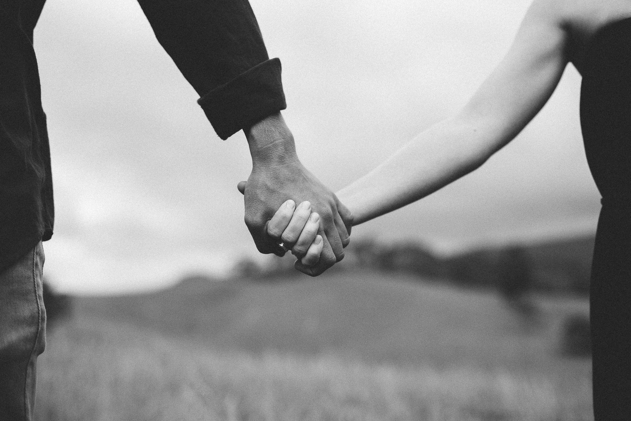 holding hands couple