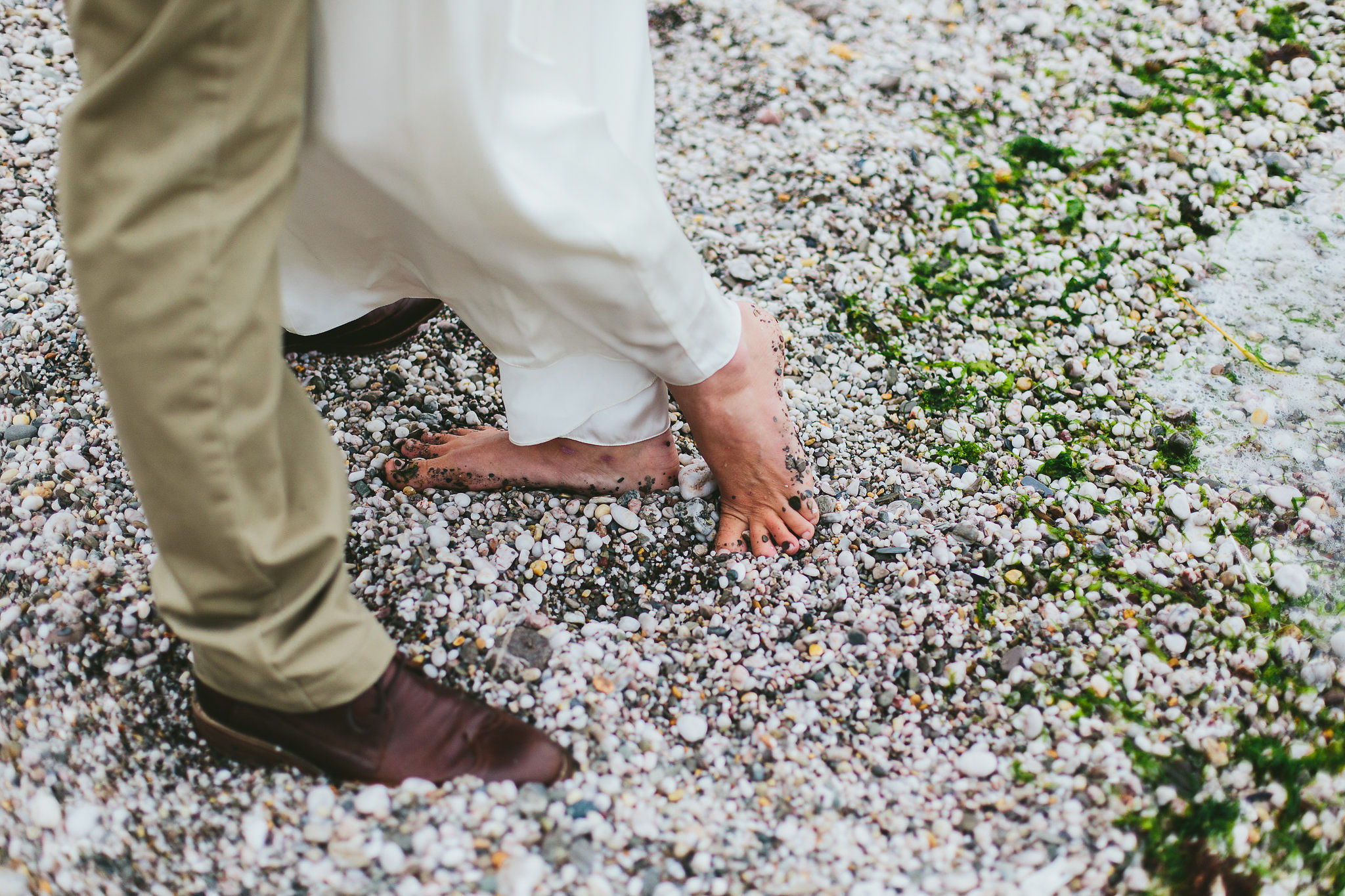 Barefoot bride south devon England wedding