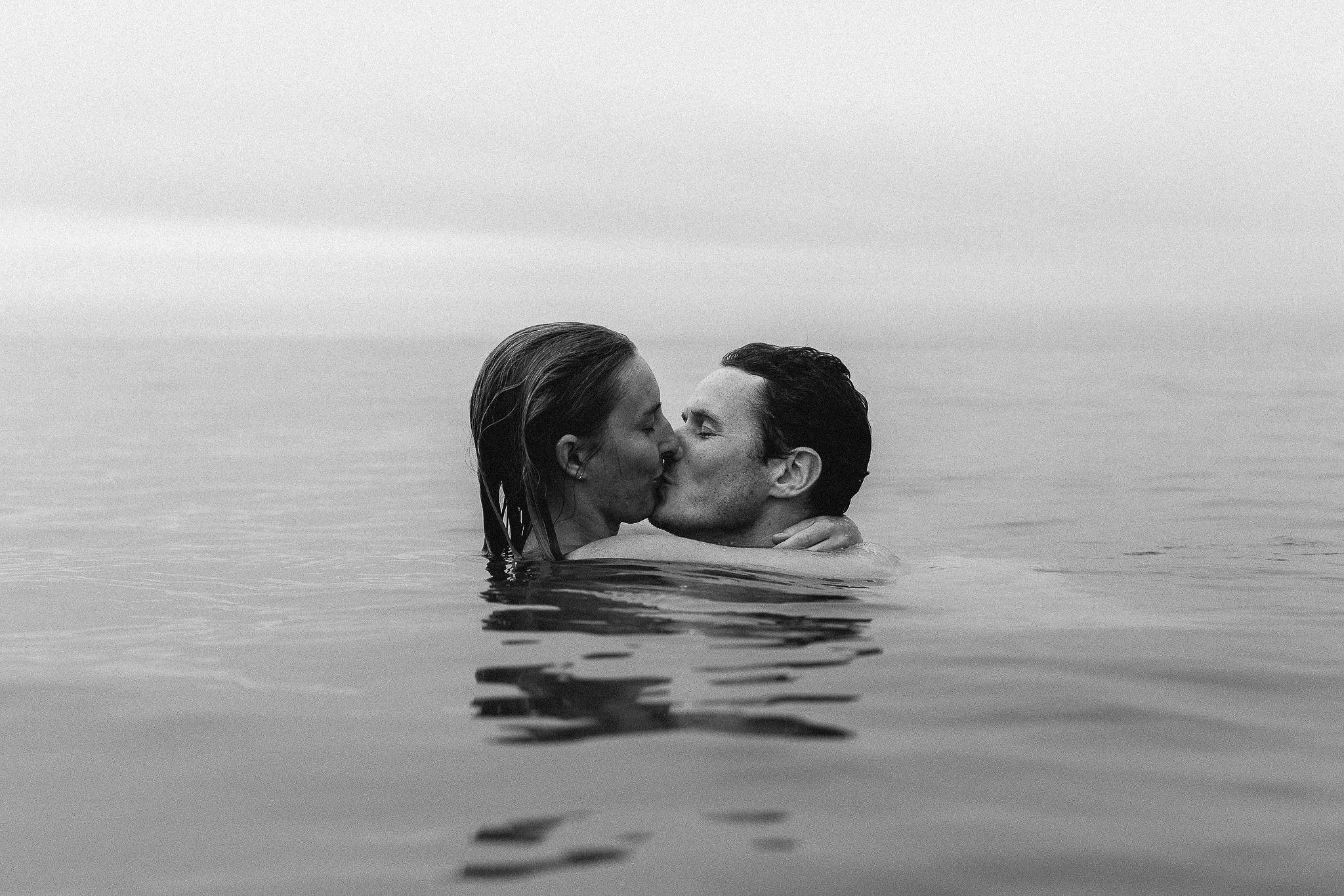 couple kissing in ocean South Devon wedding 2015 summary