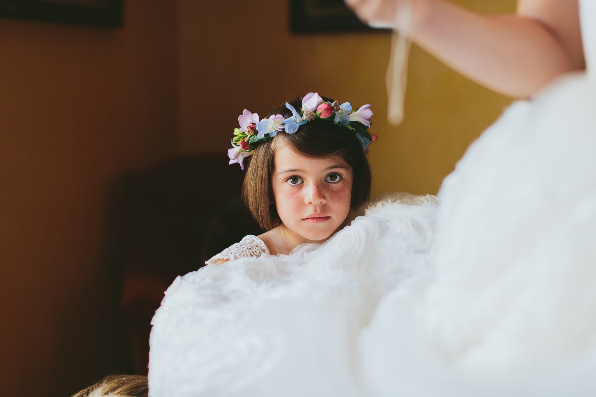 French professional wedding photographer flower girl