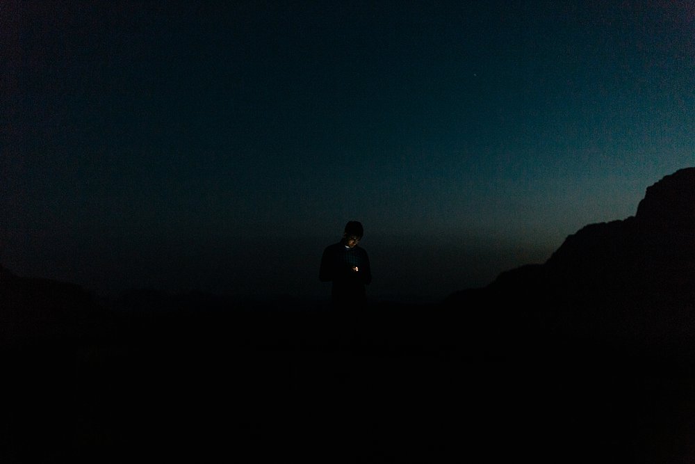 Jordan desert by night portrait 