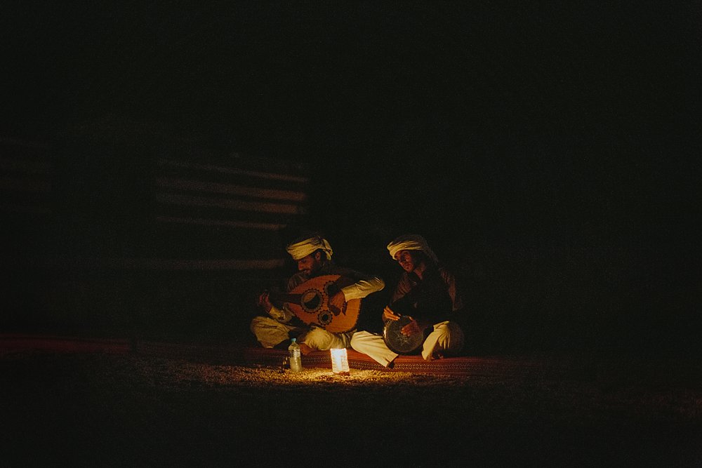 Jordan Bedouin singer and guitar desert photograph