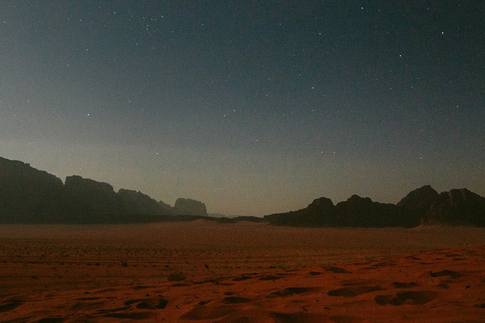 Jordan Desert stars at night landscape photo