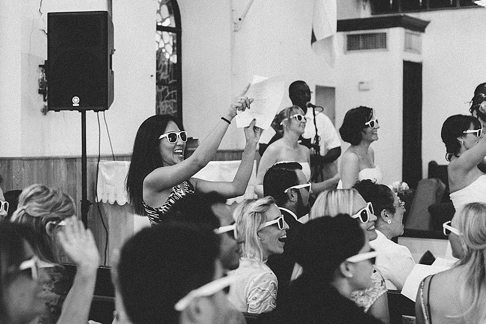 Bahamian wedding church festivities