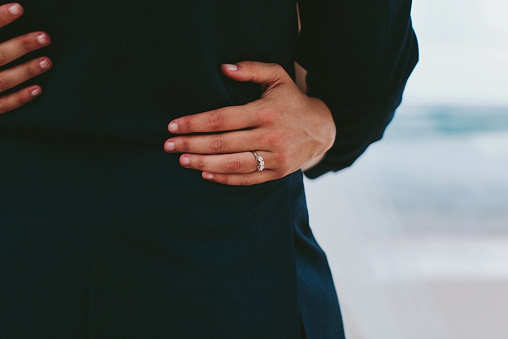 Bahamian wedding bride and groom close up on hands