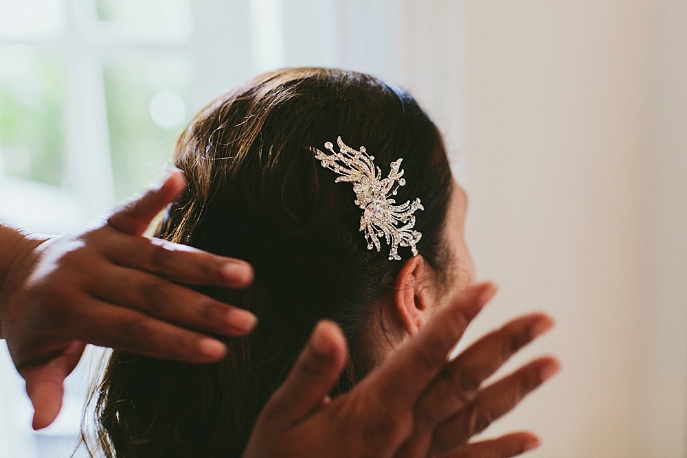 Bahamian bride hair piece