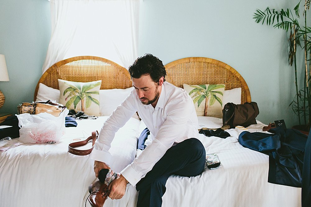 Bahamian groom shoes on