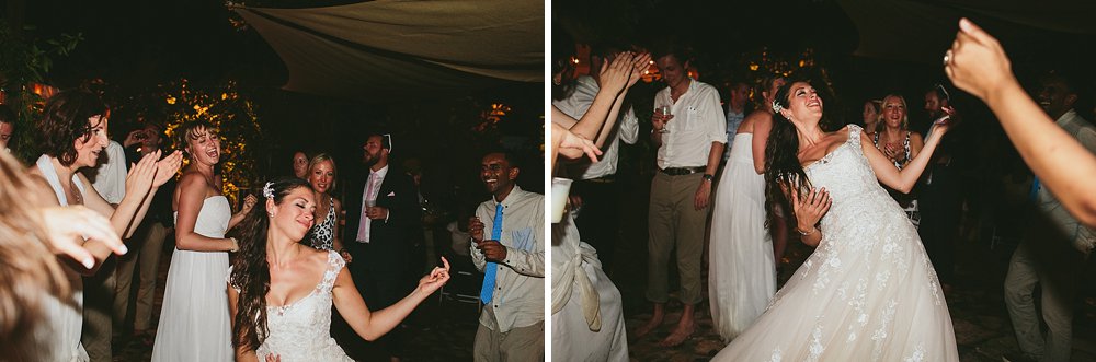 Bahamian wedding party bride dance