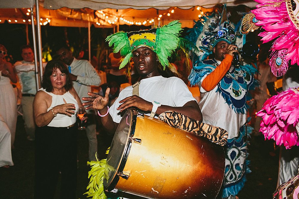 Bahamian wedding party traditional drums