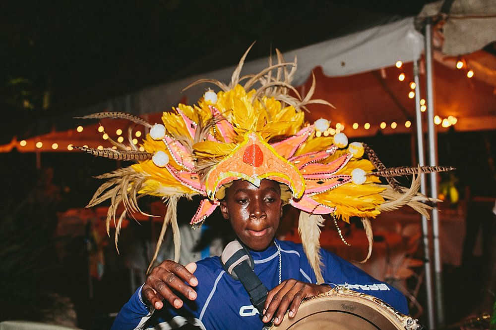 Bahamian wedding young boy traditional musicians