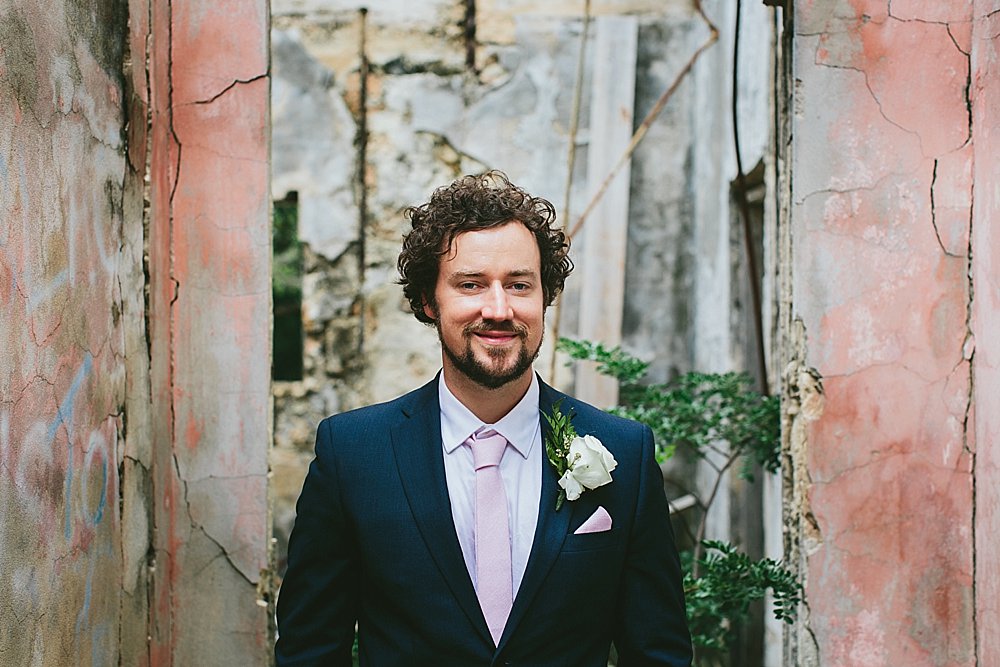 Bahamian wedding grooms portrait