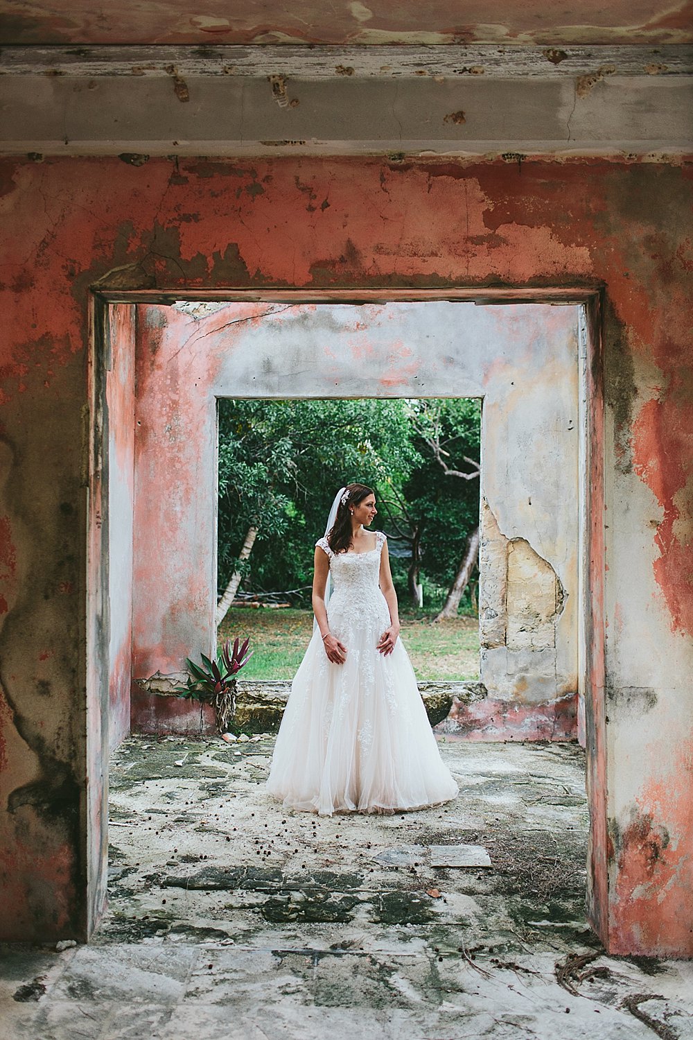 Bahamian wedding brides portrait