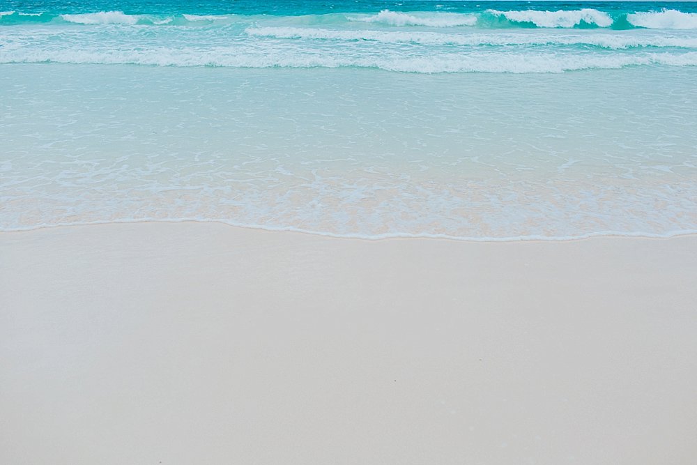 Bahamian wedding sand and sea