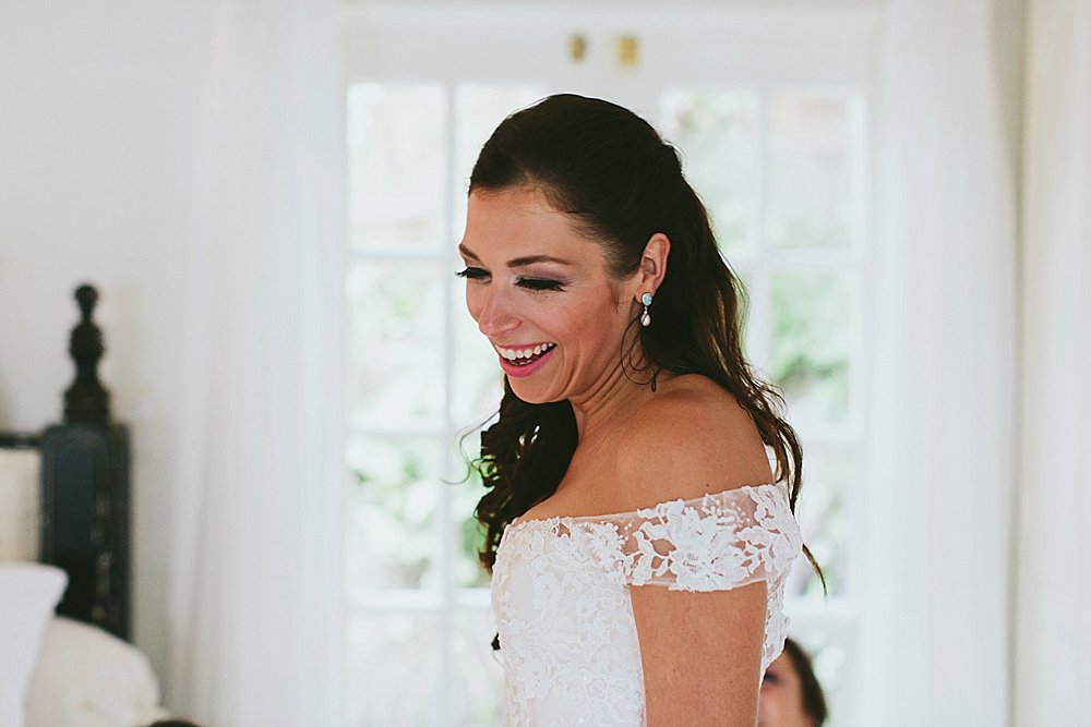 Bahamian bride smiles