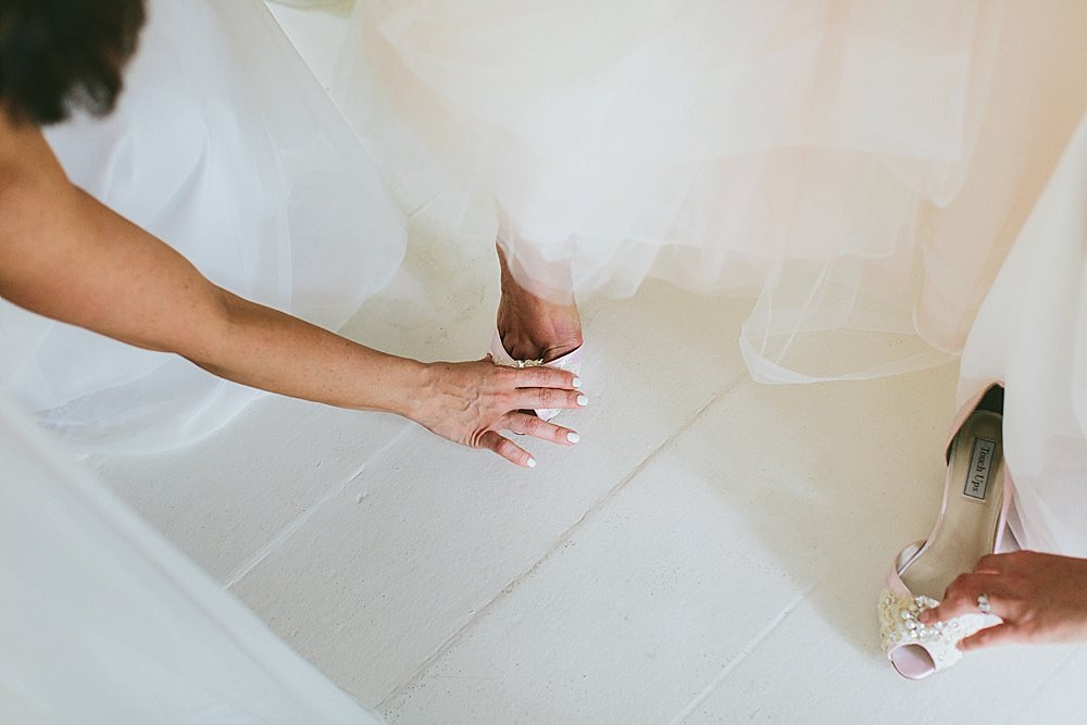 Bahamian bride and bridesmaids shoes
