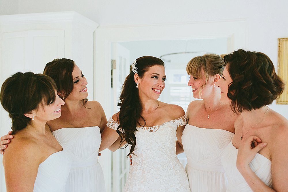 Bahamian bride and bridesmaids together