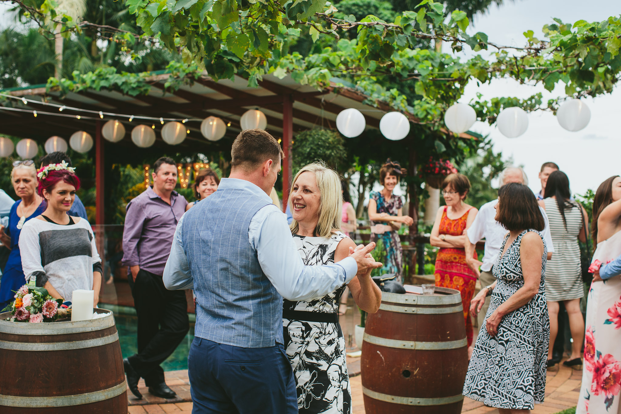 Byron Bay weddings groom and mother first dance