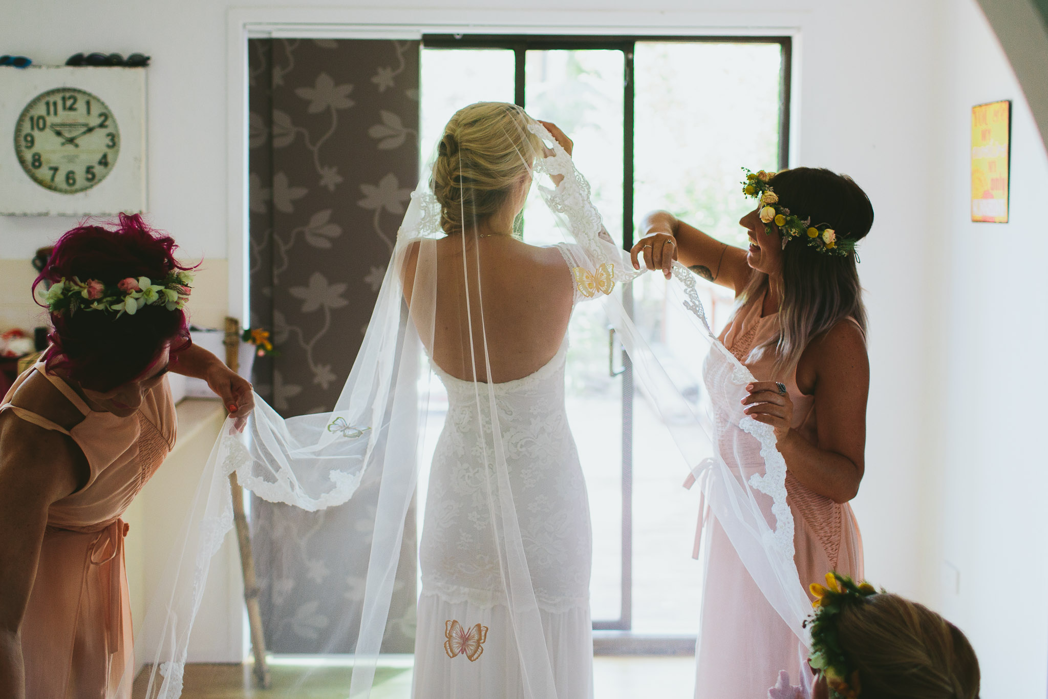 Byron Bay weddings bride veil