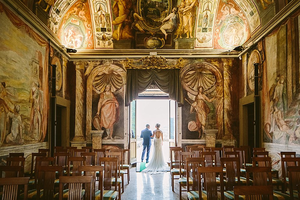 Rome wedding ceremony bride and groom