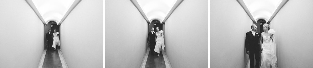 Rome wedding Bride and groom heading to ceremony