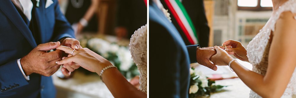 Rome wedding exchange of rings