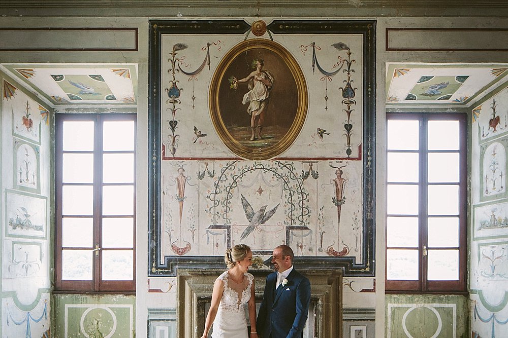 Rome wedding happy bride and groom