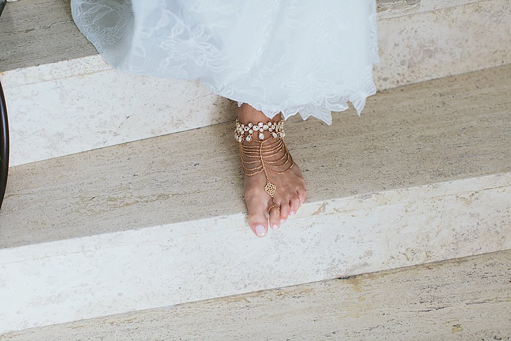 Positano wedding barefoot bride