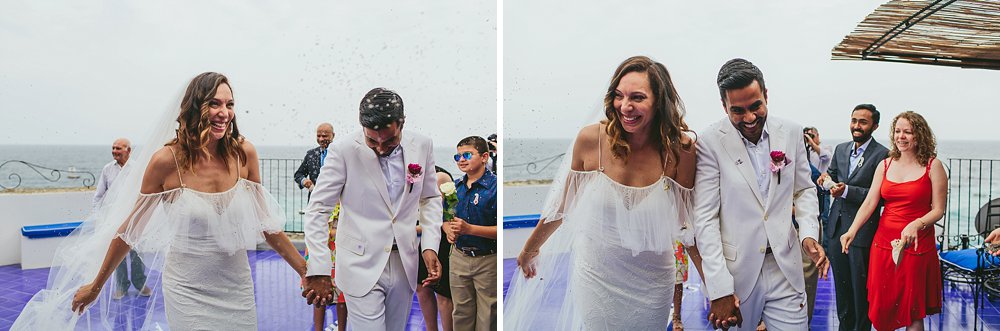 Positano wedding bride and groom exit ceremony