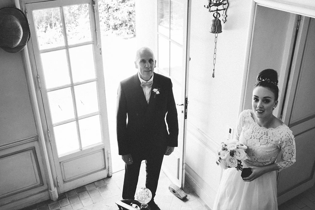 Father of the bride looking at daughter