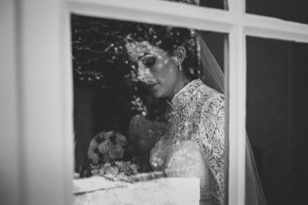 Provence wedding bride portrait reflection