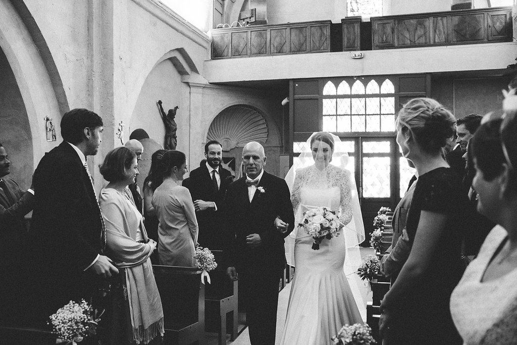 Provence wedding father and bride walking down the aisle 