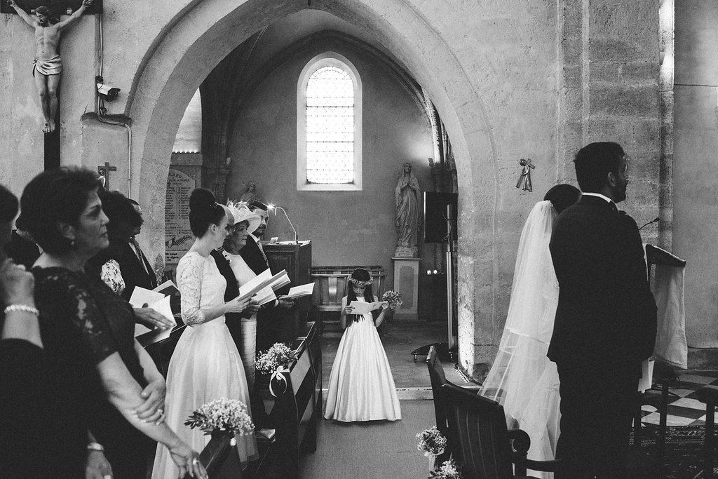 flower girl in church