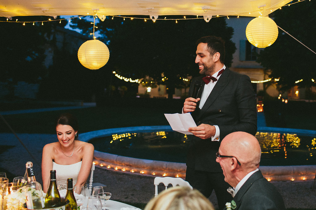 Provence French Wedding groom speech
