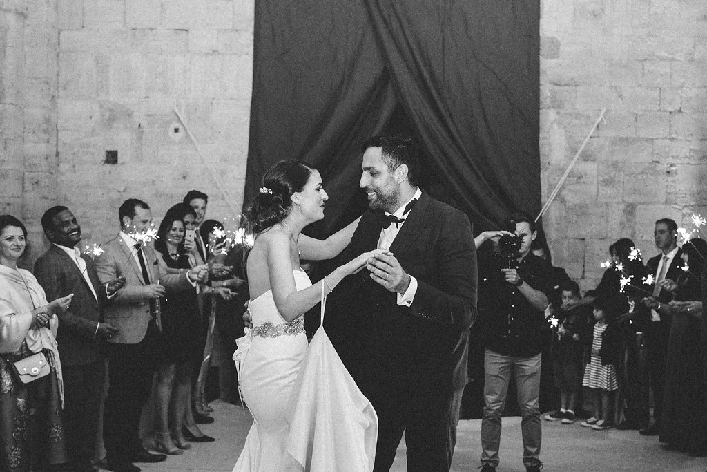 Provence wedding bride and groom first dance