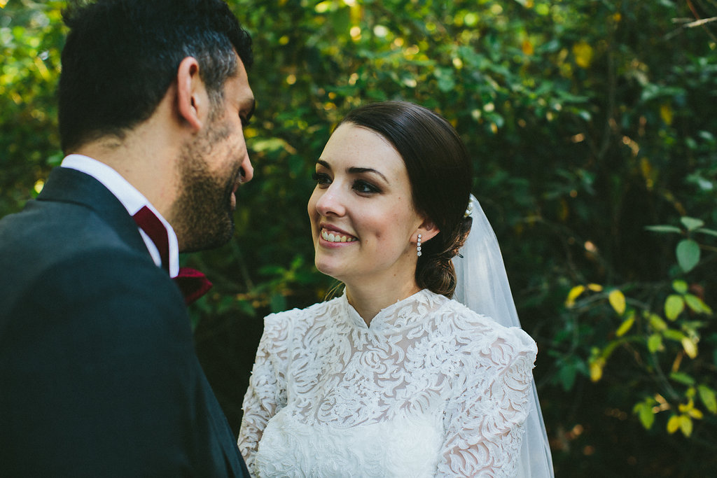 Provence wedding bride and groom smiles