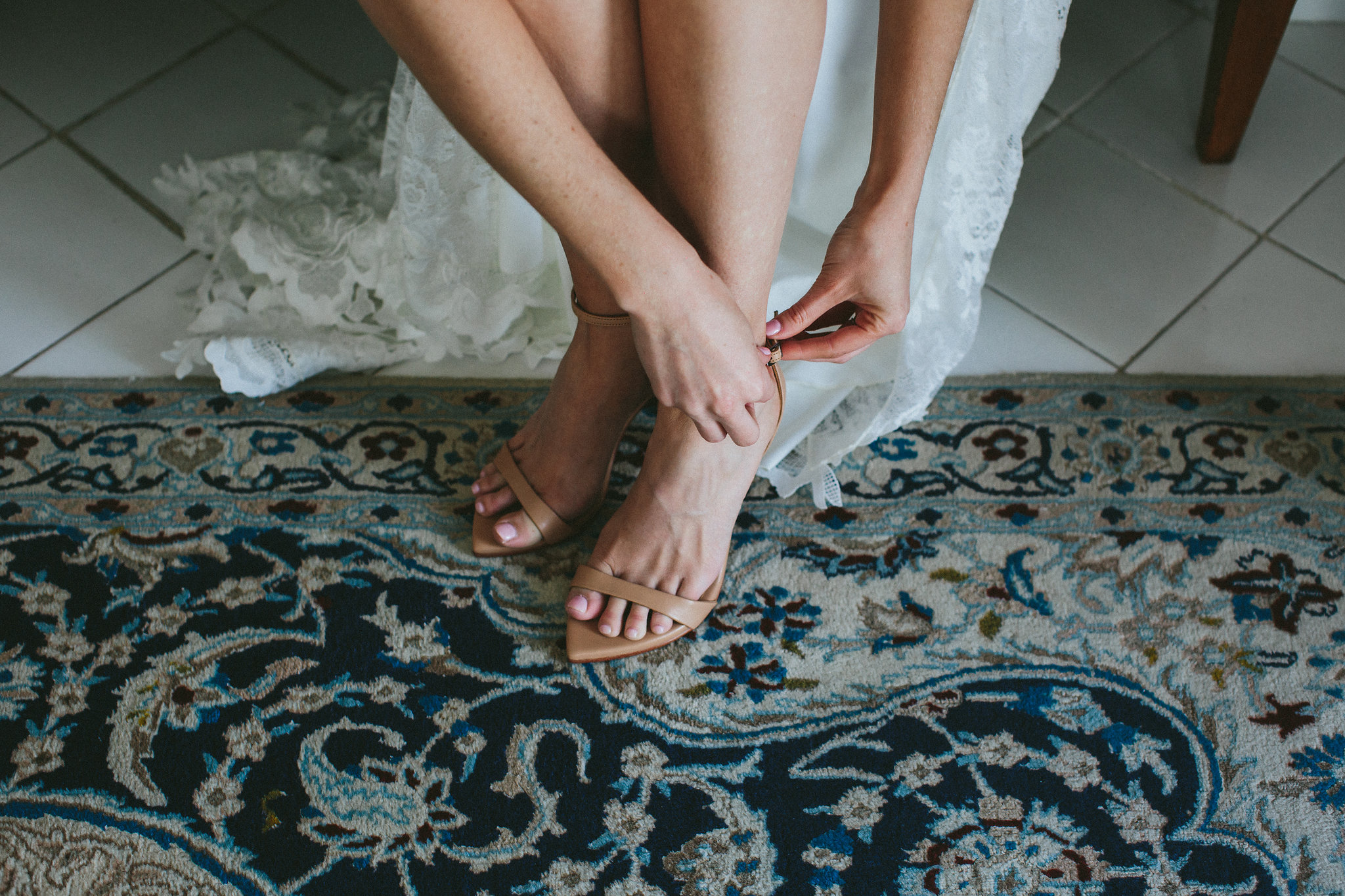 Bride wearing bridal shoe Grace loves lace 