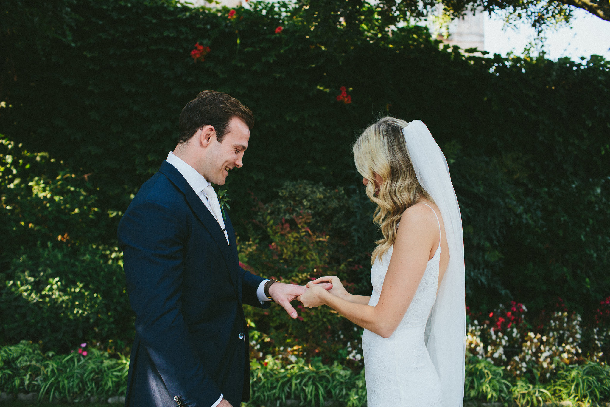 Ravello garden wedding ring exchange