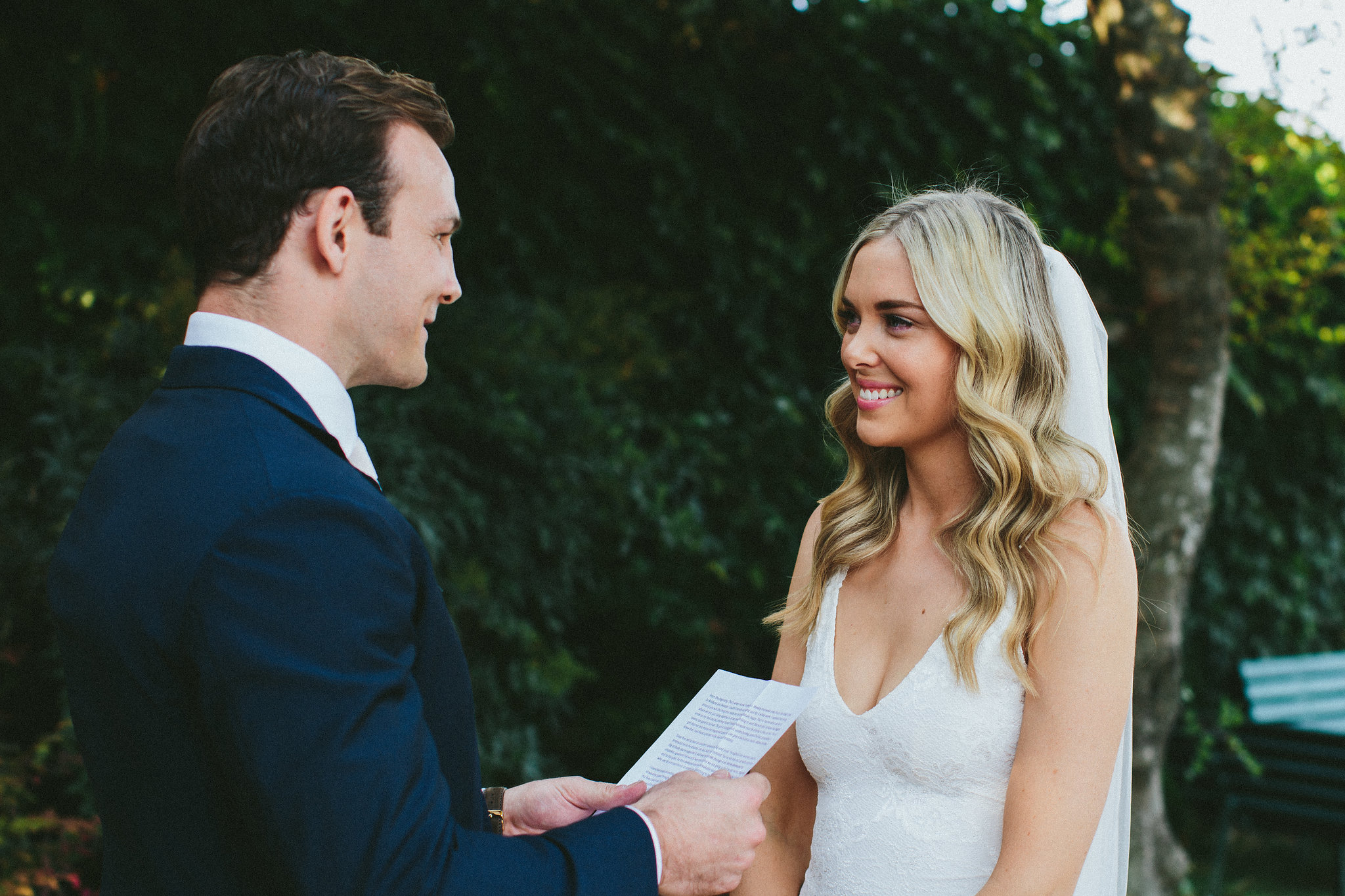 Grooms vows Ravello Garden wedding