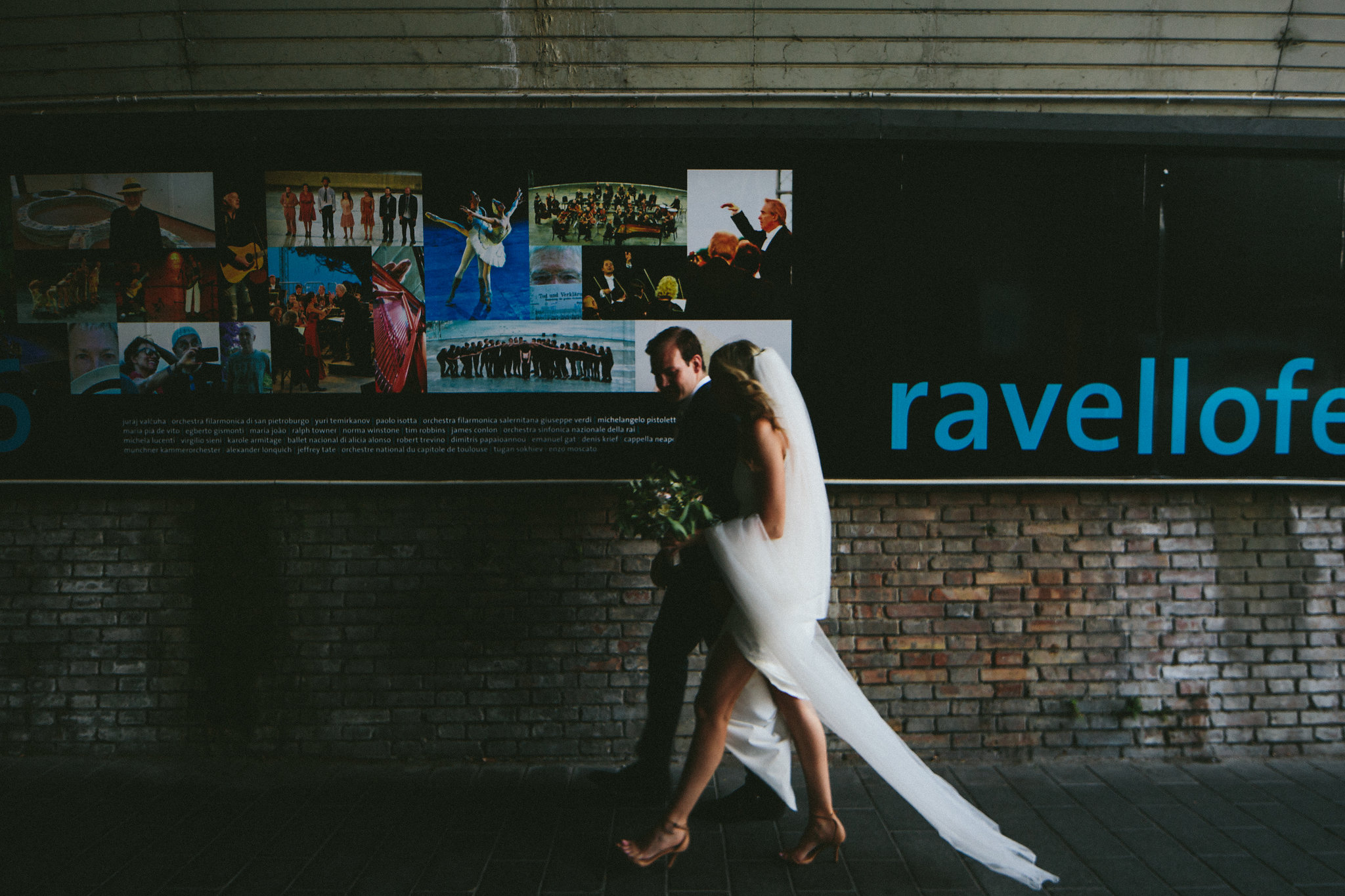 Ravello tunnel Bride and groom Italy wedding