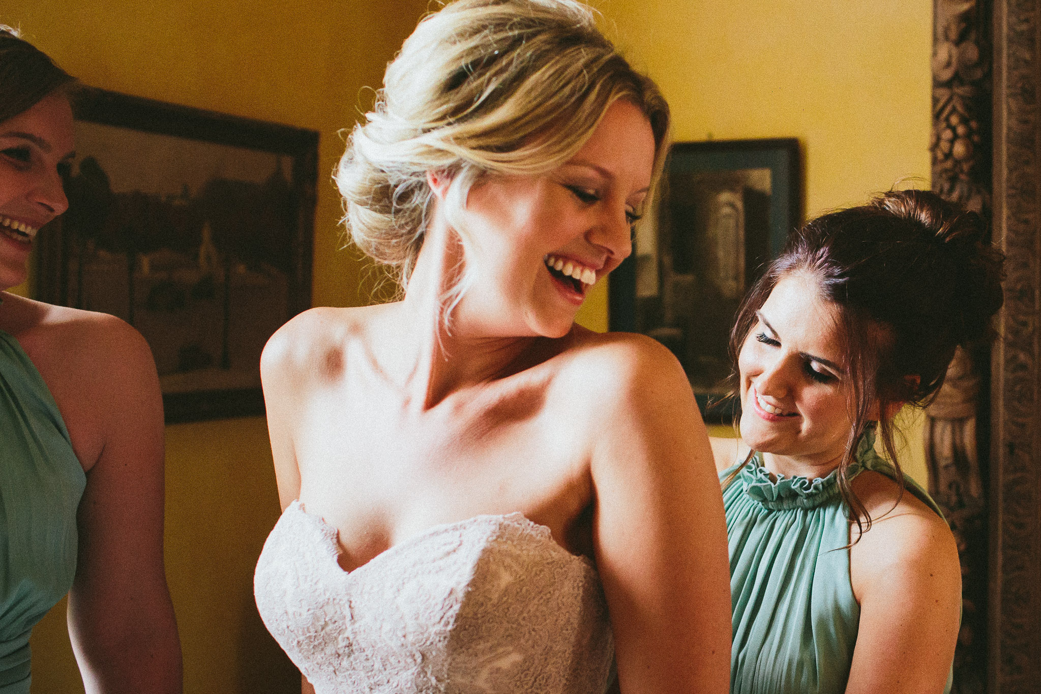 A french destination wedding happy bride