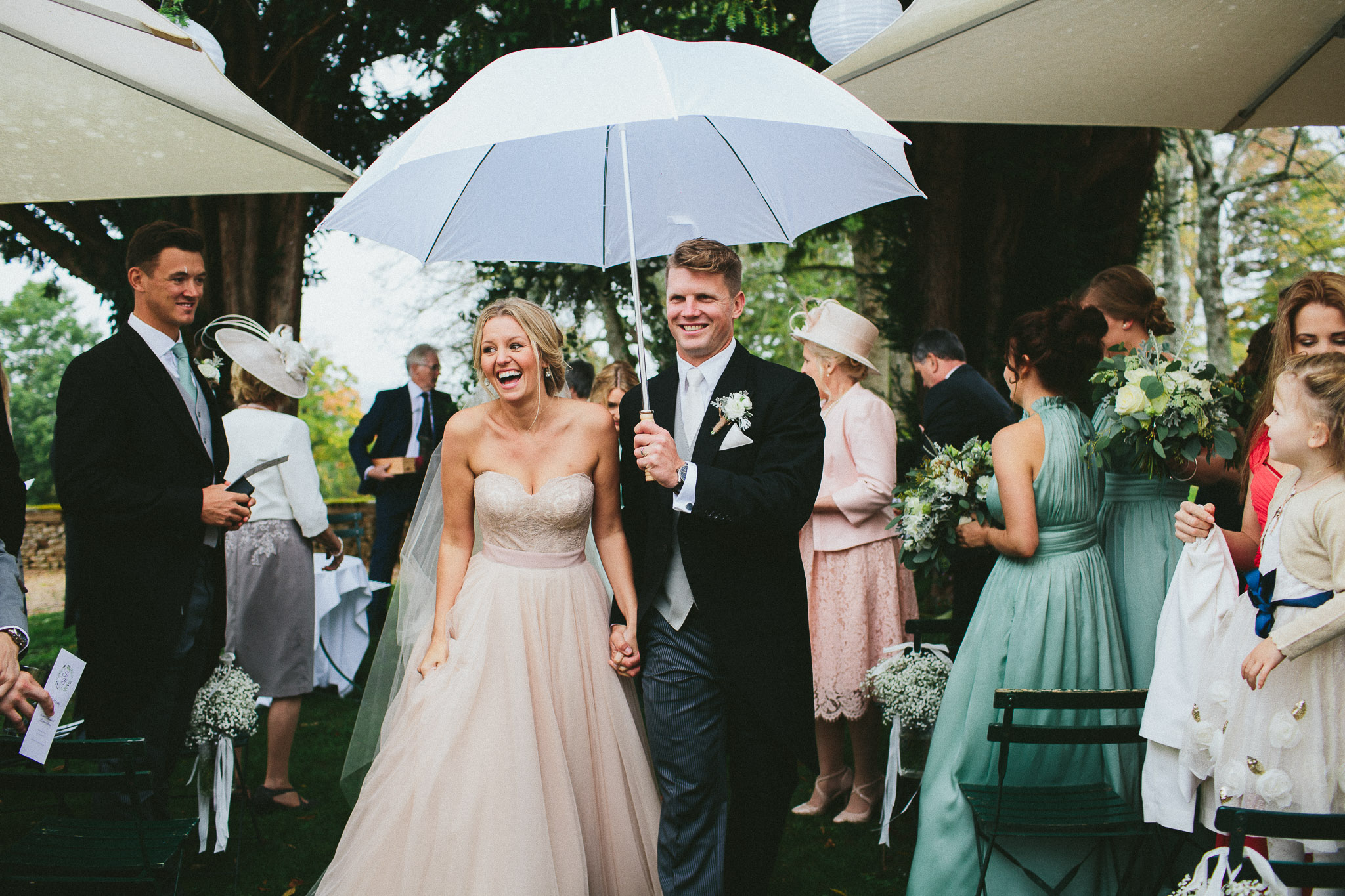 walking down the aisle bride and groom french ceremony