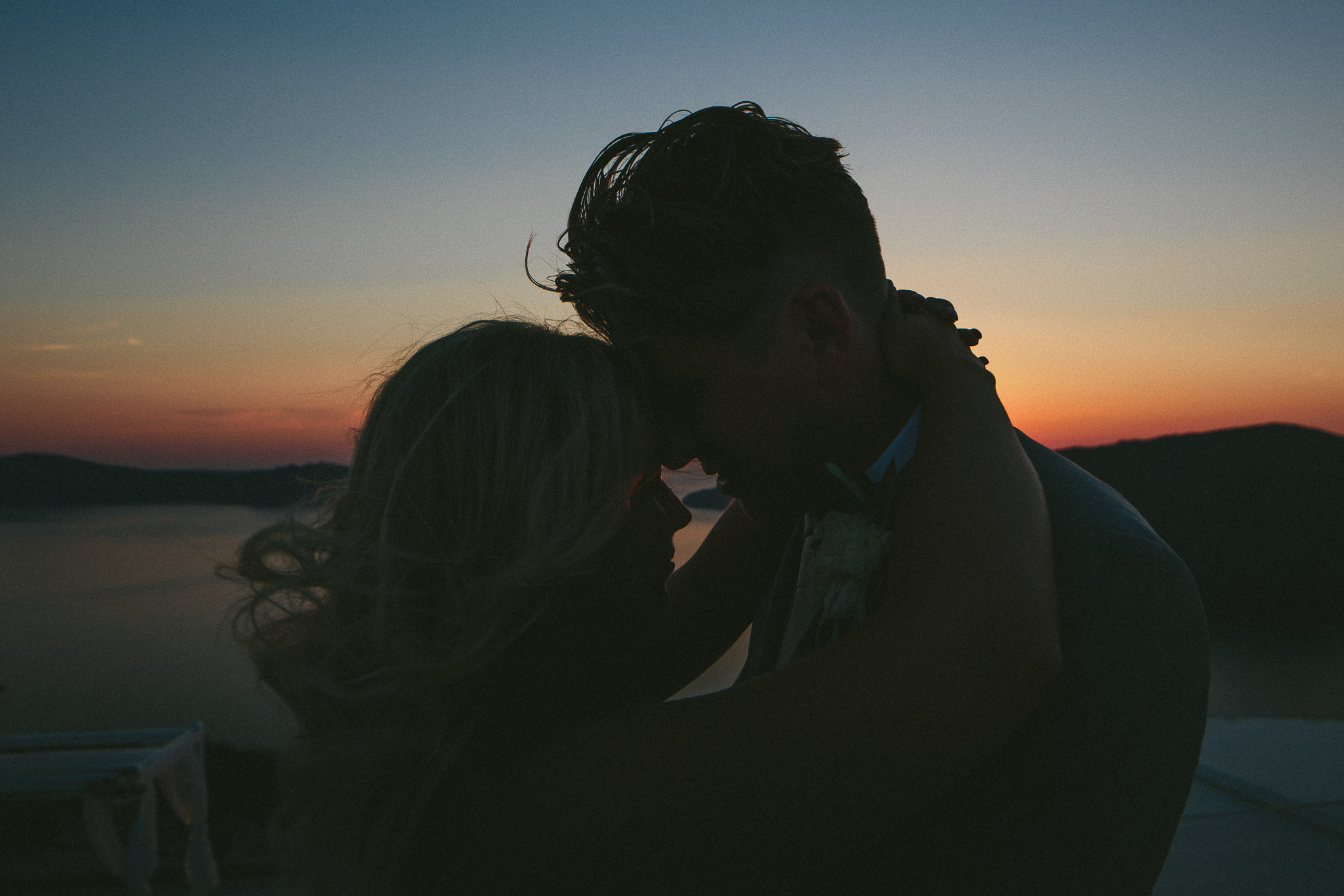 A Year's Journey Through Photography Sunset in Santorini Bride and groom