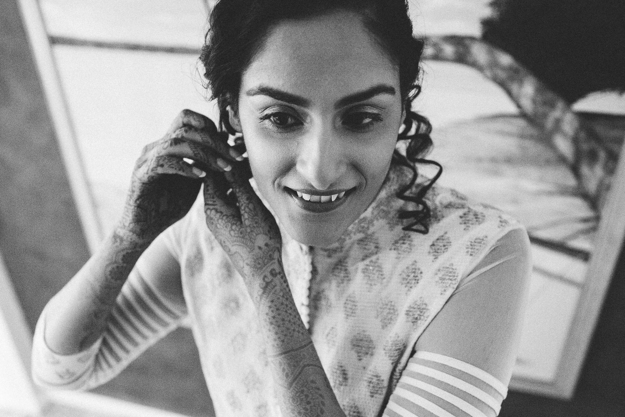 Indian bride getting ready