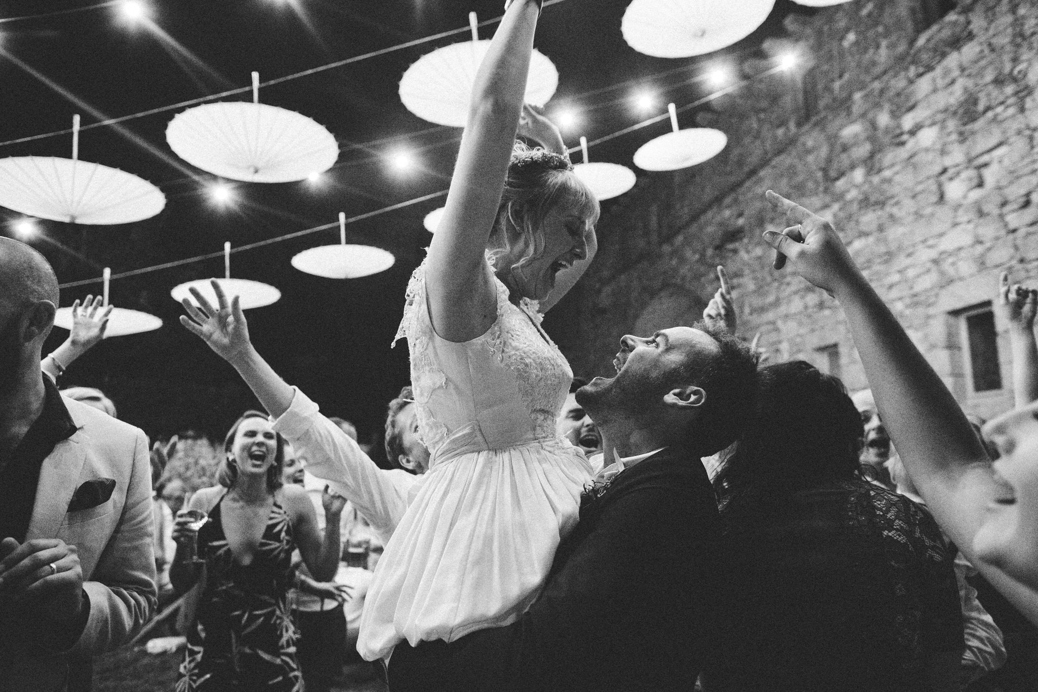 bride and groom party time fun french wedding