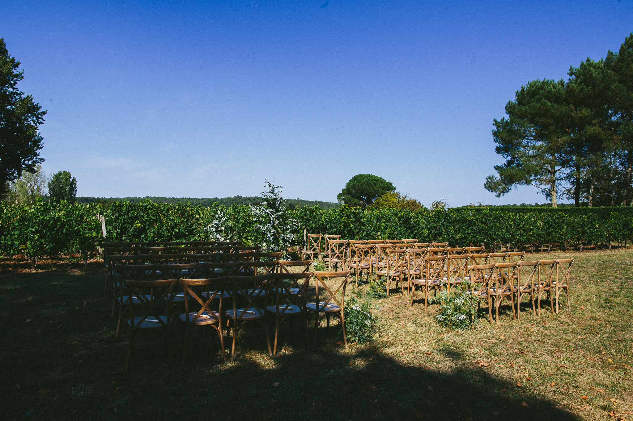 American destination wedding in France wedding aisle