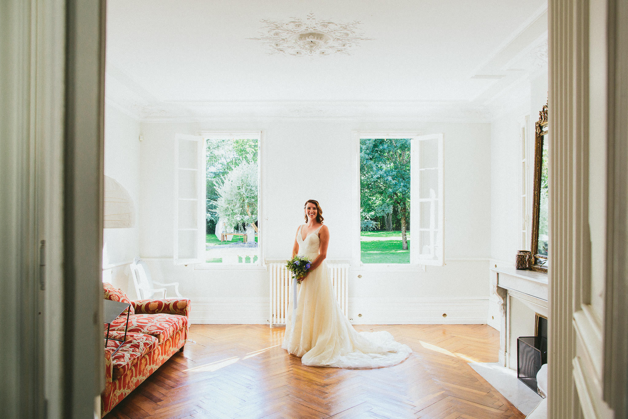 American destination wedding in France bride